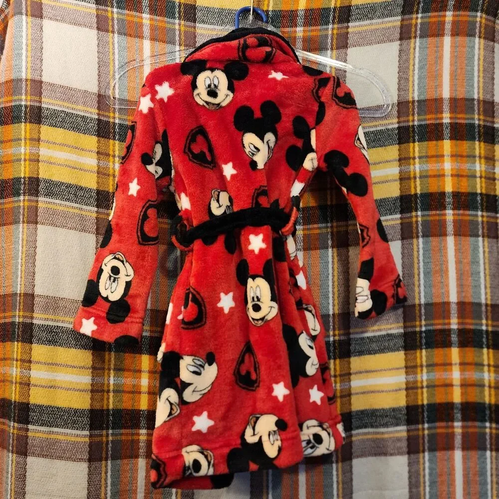 Disney Mickey Mouse Plush Fleece Bathrobe.